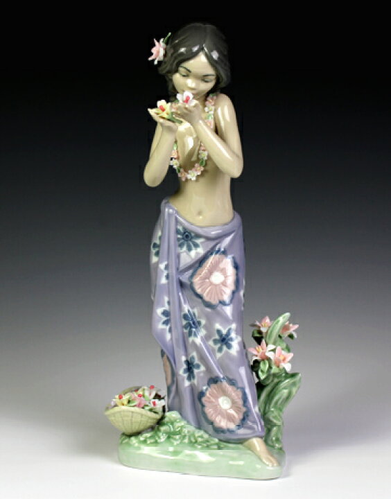 楽天市場】リヤドロ（Lladro リアドロ 陶器人形 置物） 花と少女 南国 