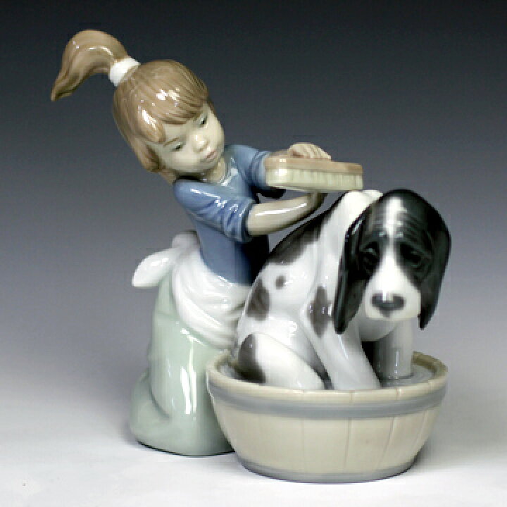 楽天市場】リヤドロ（Lladro リアドロ 陶器人形 置物） 犬と少女 
