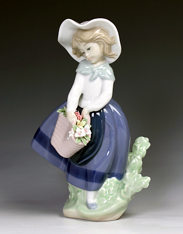 楽天市場】リヤドロ（Lladro リアドロ 陶器人形 置物） 花と少女 綺麗 
