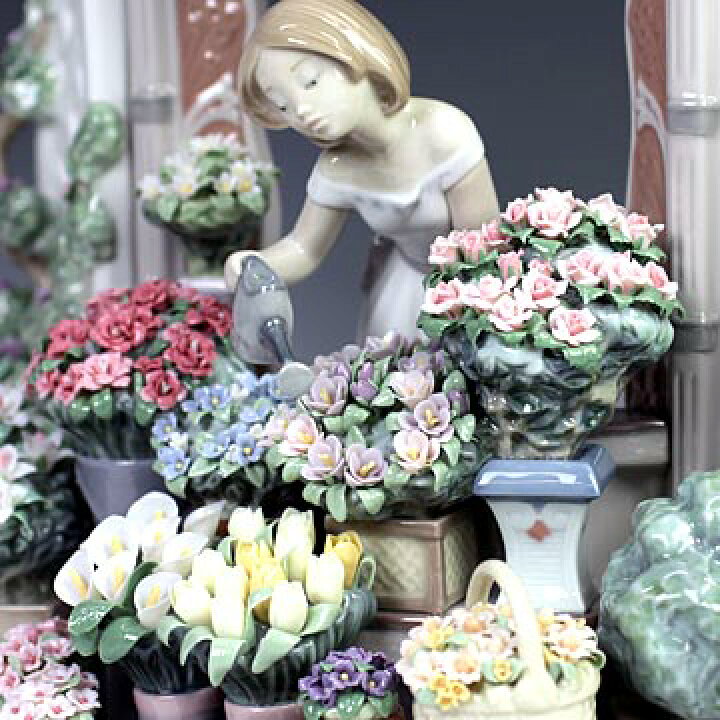 楽天市場】リヤドロ（Lladro リアドロ 陶器人形 置物） 花と少女  