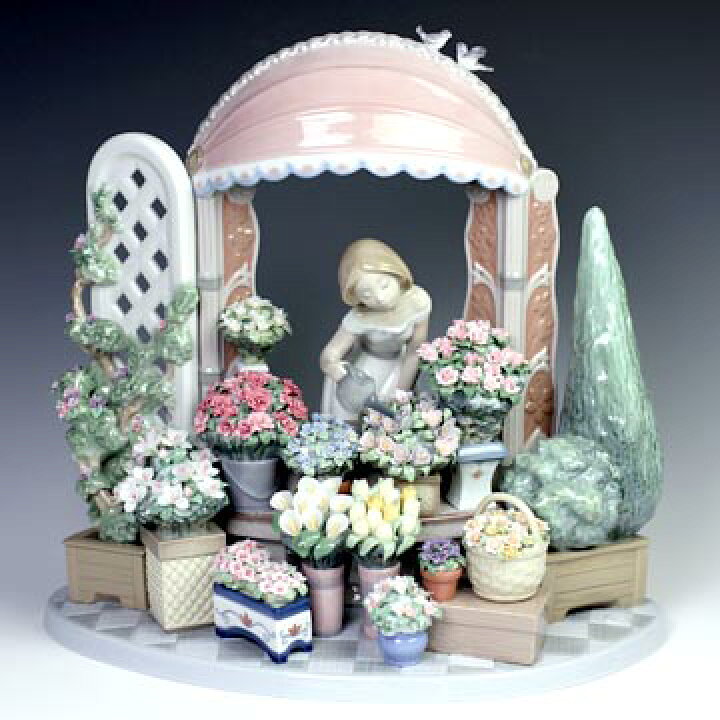 楽天市場】リヤドロ（Lladro リアドロ 陶器人形 置物） 花と少女  