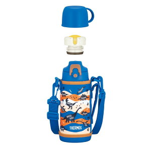 サーモス 水筒 真空断熱2ウェイボトル 0.6L/0.63L ブルーブラウン 直飲み コップ付き 子供用 通園通学 FJJ-602WF BLBW