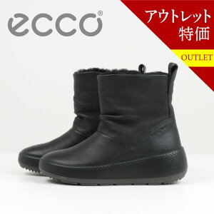 【在庫処分】ブーツ 靴 レディース エコー 801633 ECCO UKIUK 2.0 BLACK 黒 ブラック ミドルブーツ ソフト ウール 雨 雪 アウトドア 軽量 反発性 衝撃吸収 高品質プレミアムレザー 普段履き 快適 柔ら
