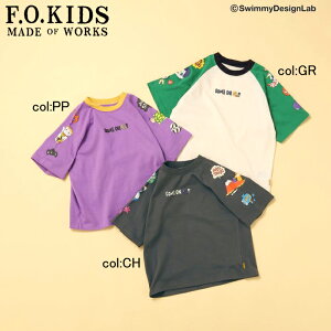 �y30��off SALE�z�yF.O.KIDS �G�t�I�[�L�b�Y�zR207055��SWIMMY�R���{�@COME�@ON���I�IT�V���c�������邵���^�b�`�ŕ`���ꂽ�����L��i�X�A�_���}�Ȃǉ��N�̂������`�[�t�𑳂Ƀv�����g�������j�[�N