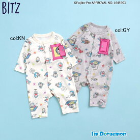 【10%off SALE】【BIT'Z ビッツ】B132024◇I'm doraemon総柄カバーオール◇アップリケのどこでもドアを開くと?!【ベビー＆キッズ服】◎メール便可