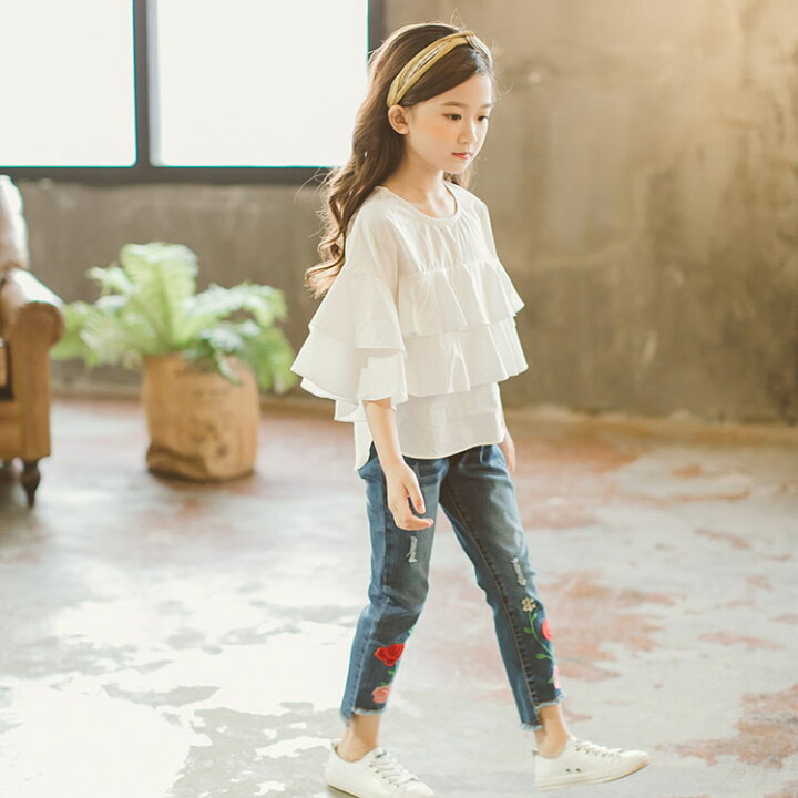 楽天市場】韓国子供服 キッズトップス 白シャツ 子供服 女の子 白  