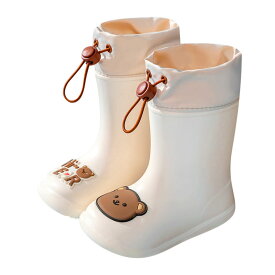 キッズ 完全防水 レインシューズ ロングブーツ 4色 オシャレ 韓国ファッション 歩きやすい 大きいサイズ 小さいサイズ 雨対策 雪対策 長靴 雨靴 ピンク 可愛い 動物 子供