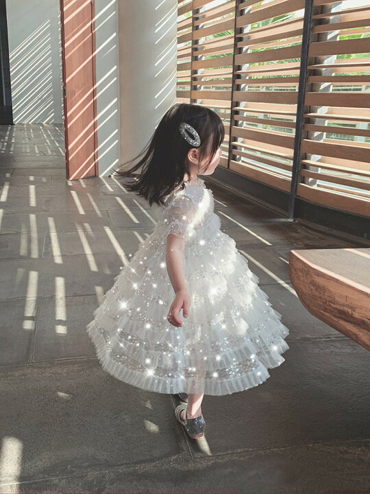 楽天市場 キッズドレス 韓国子供服 白ドレス 白ワンピース 女の子 こども服 半袖 白 姫系 可愛い プリンセス カジュアル ワンピース オシャレ カジュアル 姫様 パーティー 演出会 発表会 卒業会 ピアノ会 結婚式 二次会 ボニール