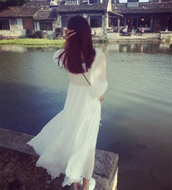 楽天市場 白ワンピース レディースワンピース 秋冬 森ガール ワンピース 白 ホワイト 長袖 無地 レース ドレス カジュアルワンピース ロング丈 マキシ 韓国風 ファッション おしゃれ ワンピ 披露宴 結婚式 ロング丈 パーティー お呼ばれ 上品 大幅 幅広い ボニール