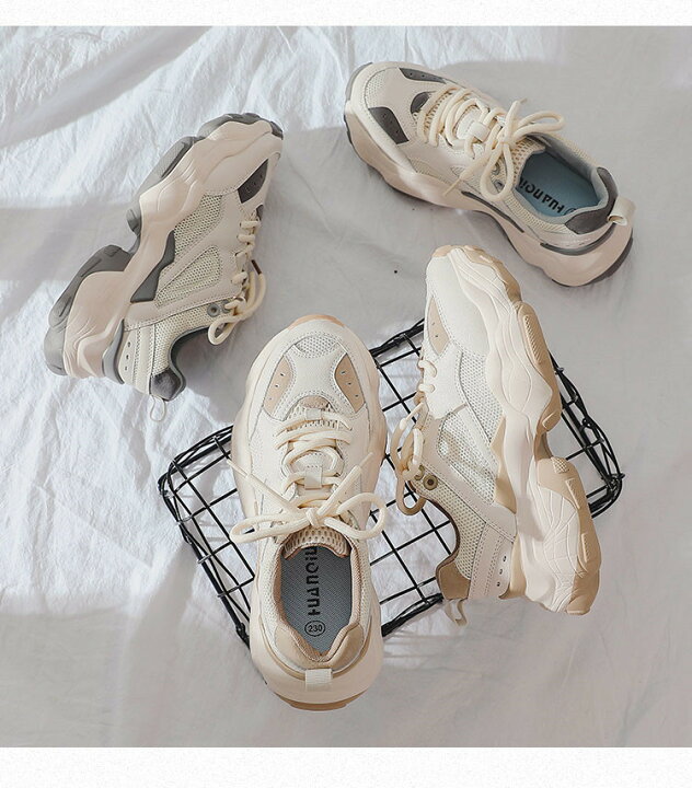 楽天市場 ダッドスニーカー 厚底スニーカー レディース ダッドスニーカー 韓国 ダッドスニーカー ヒール4cm 厚底靴 スニーカー レディース ダッドシューズ ローカット 疲れにくい 歩きやすい 軽量 オシャレ セレブ ボニール