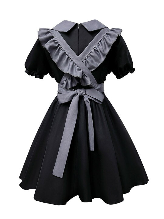 楽天市場】黒灰 ハロウィン コスプレ 衣装 ロリータ メイド服 メイド 