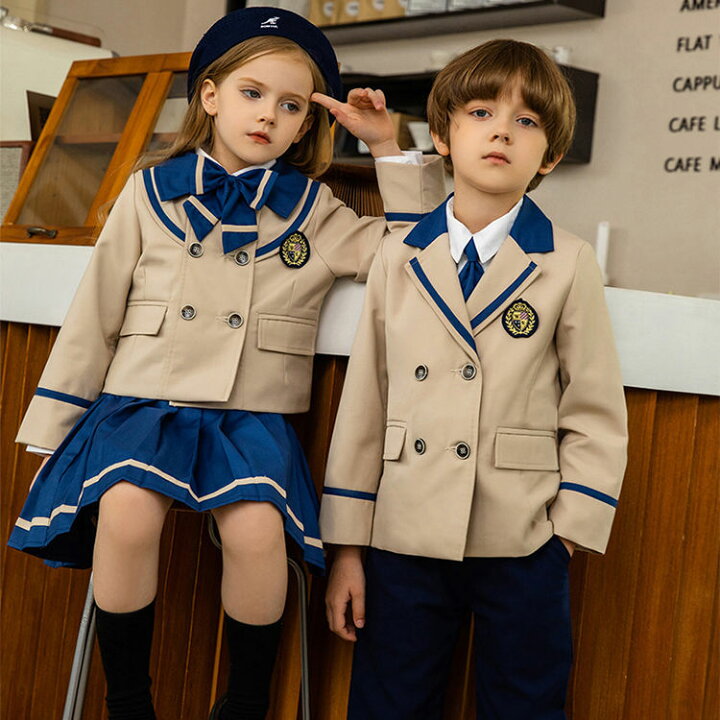 楽天市場】子供服 フォーマル スーツ 男の子 女の子 カーキ 青 入学式  