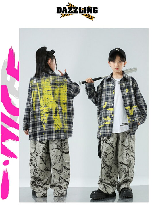 цопе $ 楽天市場】チェック柄 シャツ 黒白 キッズ ダンス衣装 ヒップホップ 長袖 トップス 派手 カーゴパンツ ワイドパンツ 子供服 ダンス発表会  白タンクトップ 韓国 Y2K ストリート系 b系 ユニセックス 110-180 : ボニール