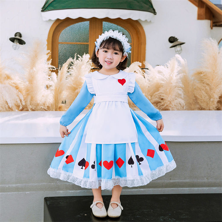 ハロウィン 不思議の国のアリス風 ドレス カチューシャ付き 140サイズ