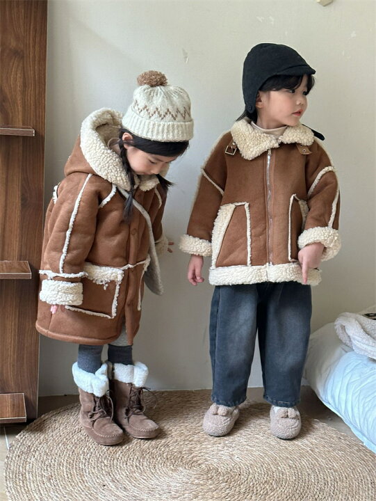 楽天市場】子供服 兄妹お揃い 綿入り コート 裏起毛 子供 綿服 ロング 