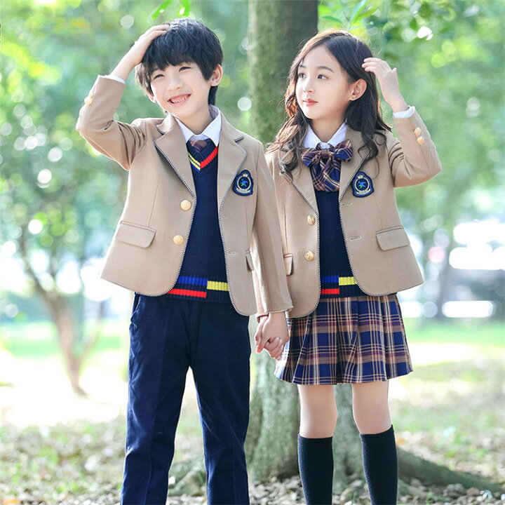 楽天市場 キッズ フォーマル 子供スーツ 入学式 女の子 男の子 ユニフォーム ジャケット 白シャツ ネクタイ スカート 3点セット 長袖 七五三 卒園 式 フォーマルスーツ キッズ オシャレ 卒業式 入園 フォーマルスーツ 子供服 面接 発表会 ボニール