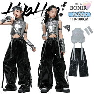 イレギュラー シルバー グレー タンクトップ 反射 光沢 無袖 へそ出し アイドル風 K-POP風 ガールズ ヒッ…