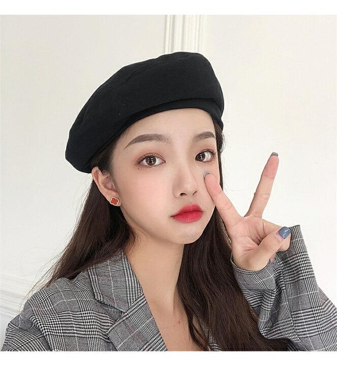 売却 kangol カンゴール ハンチング 帽子 黒 ベレー帽 韓国 ファッション