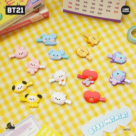 【：30%OFF SALE：】ソロモン商事【BT21 minini 前髪クリップ BT21_BHF_C 】HAIR CLIP ヘアクリップ ミニ 前髪止め キャラクター かわいい 公式 KOYA RJ SHOOKY MANG CHIMMY TATA COOKY 04/05