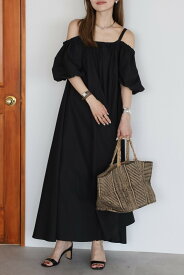 ＼マラソン限定！5000円以上購入で15％OFFクーポンで6732円／2WAYバルーンスリーブフレアワンピース 77-004865