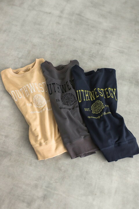 楽天市場】カレッジ刺繍ピグメントスウェットTシャツ 77-003897【一部 