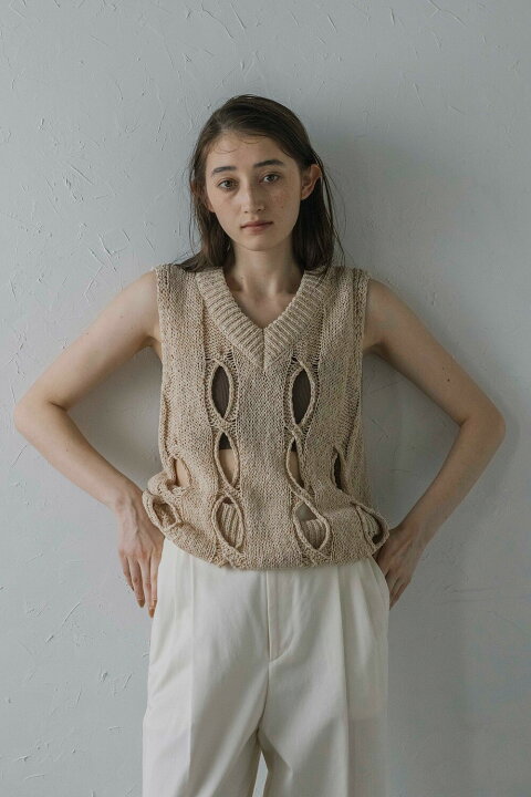 楽天市場】hole knit vest / 穴あきVネックニットベスト 77-003976 