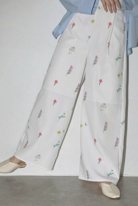 楽天市場】＼新色BLACK追加／flower print wide pants / フラワー 