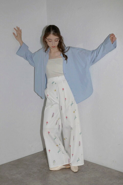 楽天市場】＼新色BLACK追加／flower print wide pants / フラワー 