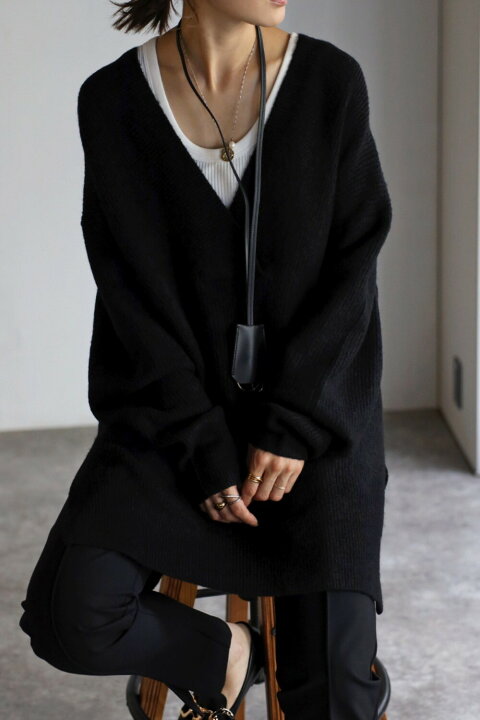 楽天市場】ニット セーター Vネック ディープV リブ レディース  