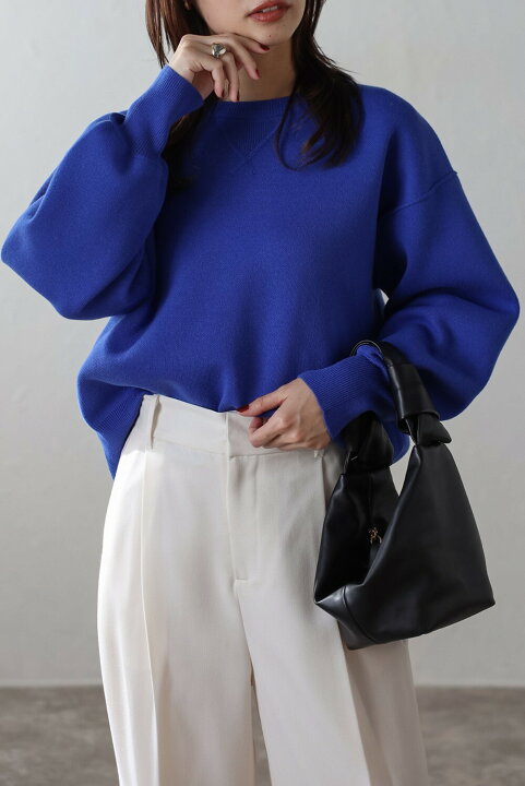 楽天市場】ニット スウェット風 レディース 長袖 トップス セーター  