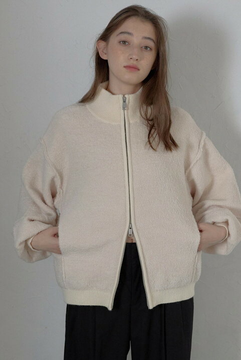 楽天市場】loop yarn high neck knit blouson / アルパカジップ 