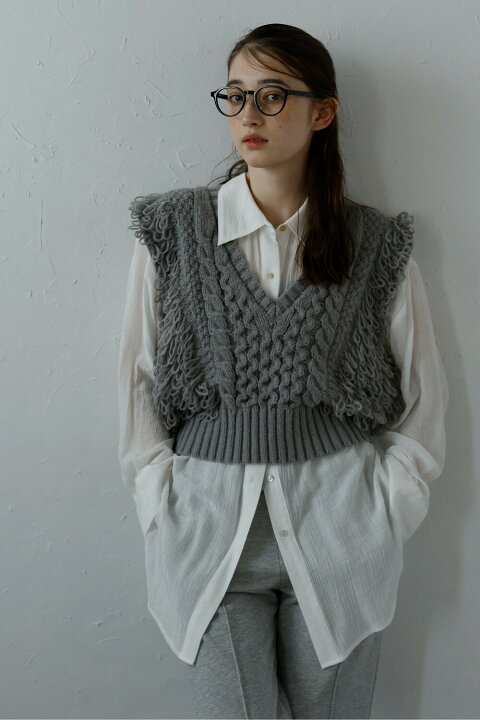 楽天市場】fringe bulky knit vest / フリンジバルキーニットベスト 88 