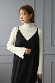 ＼マラソン限定！5000円以上購入で15％OFFクーポンで4395円／田中里奈さんコラボ スリットスリーブプチハイネックニットトップス 88-004434