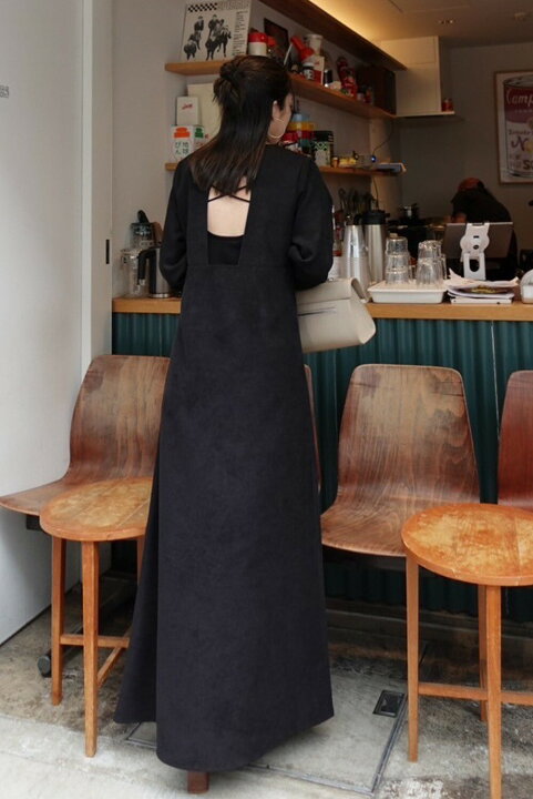 楽天市場】back open long sleeve one-piece / バックオープンロング 