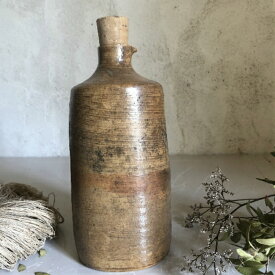 フランス アンティーク 陶器製 ボトル 花瓶