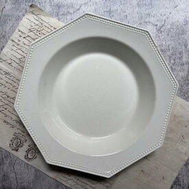 Creil et Montereau (クレイユモントロー) オクトゴナル プレート 深皿 フランス アンティーク ブロカント フレンチ食器 陶器 フレンチカントリー シャビーシック antique おしゃれ インスタ映え