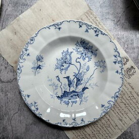 Choisy-le-Roi（ショワジールロワ）Pavots 深皿 フランスアンティーク ブロカント フレンチ食器 陶器 フレンチカントリー シャビーシック antique おしゃれ インスタ映え