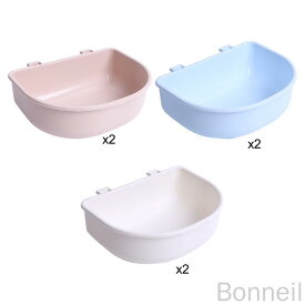 2x クレート用犬用ボウル給水器ディッシュ取り付け簡単ワイヤーケージ対応鳥用クレート用ゆっくり餌やりタイプ小型犬ウサギ猫ペット用給水器セット便利設計耐久性抜群