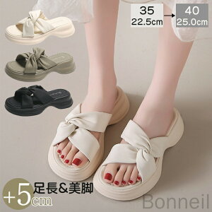 スリッパ レディース 厚底 夏 サンダル 外履き 用 歩きやすい 疲れない 柔らかい 軽量 ソフト 約5cm ヒール シンプル デザイン フラットヒール ふかふかで足が痛くならない快適仕様