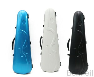 プロのミュージシャンのためのエレガントなカーボンファイバー製バイオリンケース ピンク 高耐久 軽量設計 持ち運び便利 楽器保護に最適な収納ケース