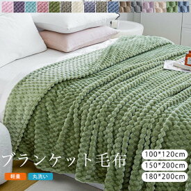 毛布 ブランケット ひざ掛け 膝掛け お昼寝 防寒 あったか 秋冬用 ボア生地 軽量 丸洗い可能 ふわふわ ぽこぽこ感 ギフト対応 100×120cm 150×200cm 180×200cm カラバリ豊富