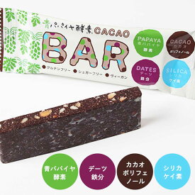 【無添加・ヴィ―ガン】青パパイヤ酵素 カカオバー　40g［山旺インターナショナル］グルテンフリー