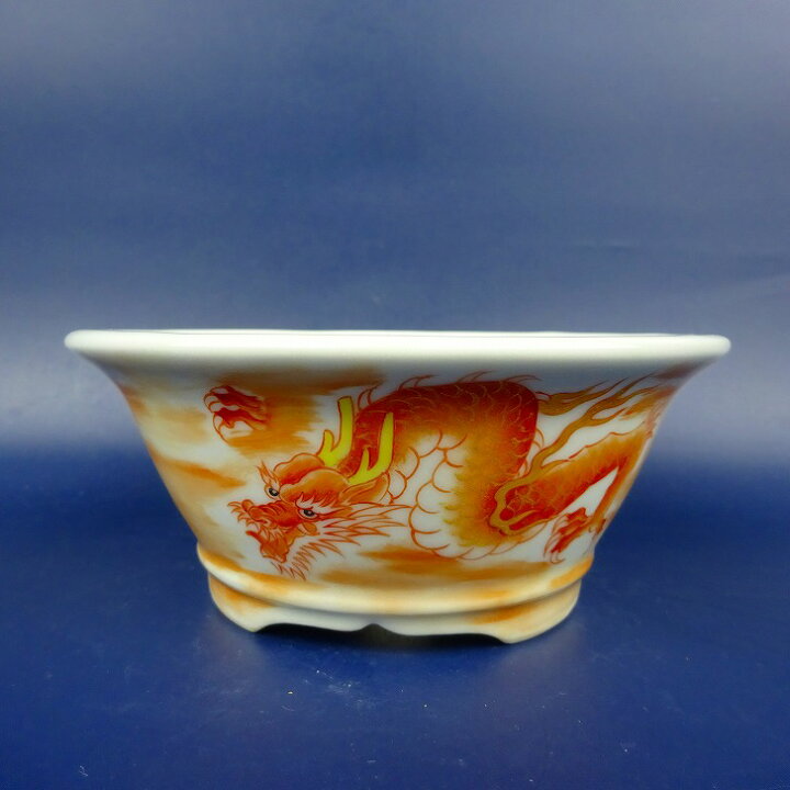 楽天市場】盆栽鉢 は二わ オリジナル鉢 小型 長辺 約12.2cm 丸鉢 赤絵 