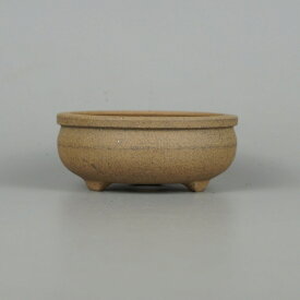 盆栽鉢 光峰 小鉢 長辺 約8.5cm 丸鉢 泥物 新品 数量物