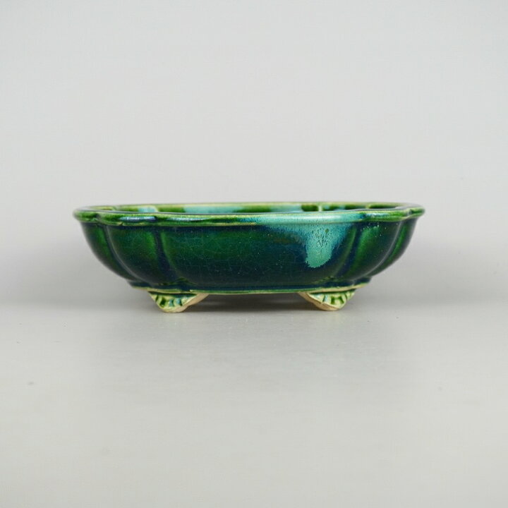 楽天市場】盆栽鉢 真山 寺畑陶園 中型 長辺 約20.5cm 木瓜鉢 釉薬 現品 