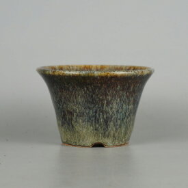 盆栽鉢 常滑 晃 樹晃 小鉢 長辺 約9.5cm 丸鉢 釉薬 現品 新品 送料無料