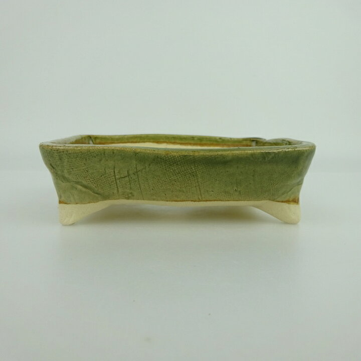 盆栽鉢 ゆうき祥石 小型 長辺 約 16.5cm 長方鉢 釉薬 観賞用 現品 新品 