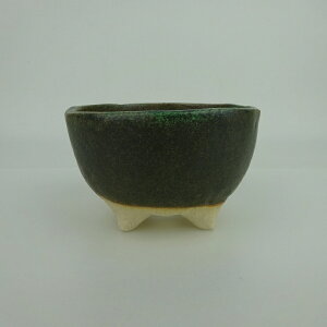 盆栽鉢 ゆうき祥石 小鉢 長辺 約 8.5cm 丸鉢 釉薬 観賞用 新品 数量物