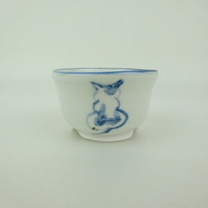 盆栽鉢 ゆうき祥石 小鉢 長辺 約 6cm 丸鉢 絵鉢 猫 ネコ ねこ 釉薬 観賞用 現品 新品