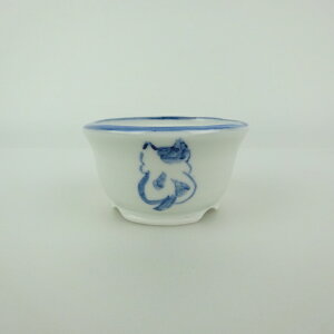 盆栽鉢 ゆうき祥石 小鉢 長辺 約 6.3cm 丸鉢 絵鉢 猫 ネコ ねこ 釉薬 観賞用 現品 新品